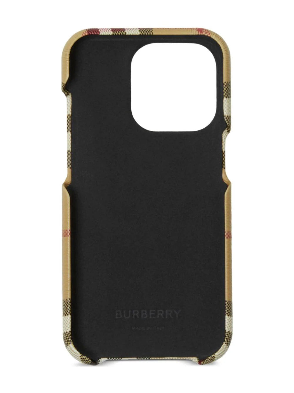 Burberry Check And Leather Iphone 14 Pro Case