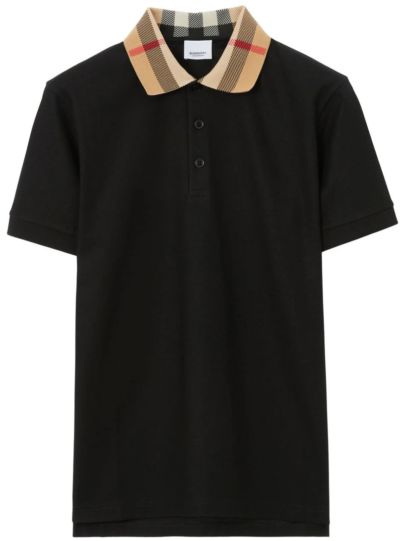 Burberry Check collar polo shirt