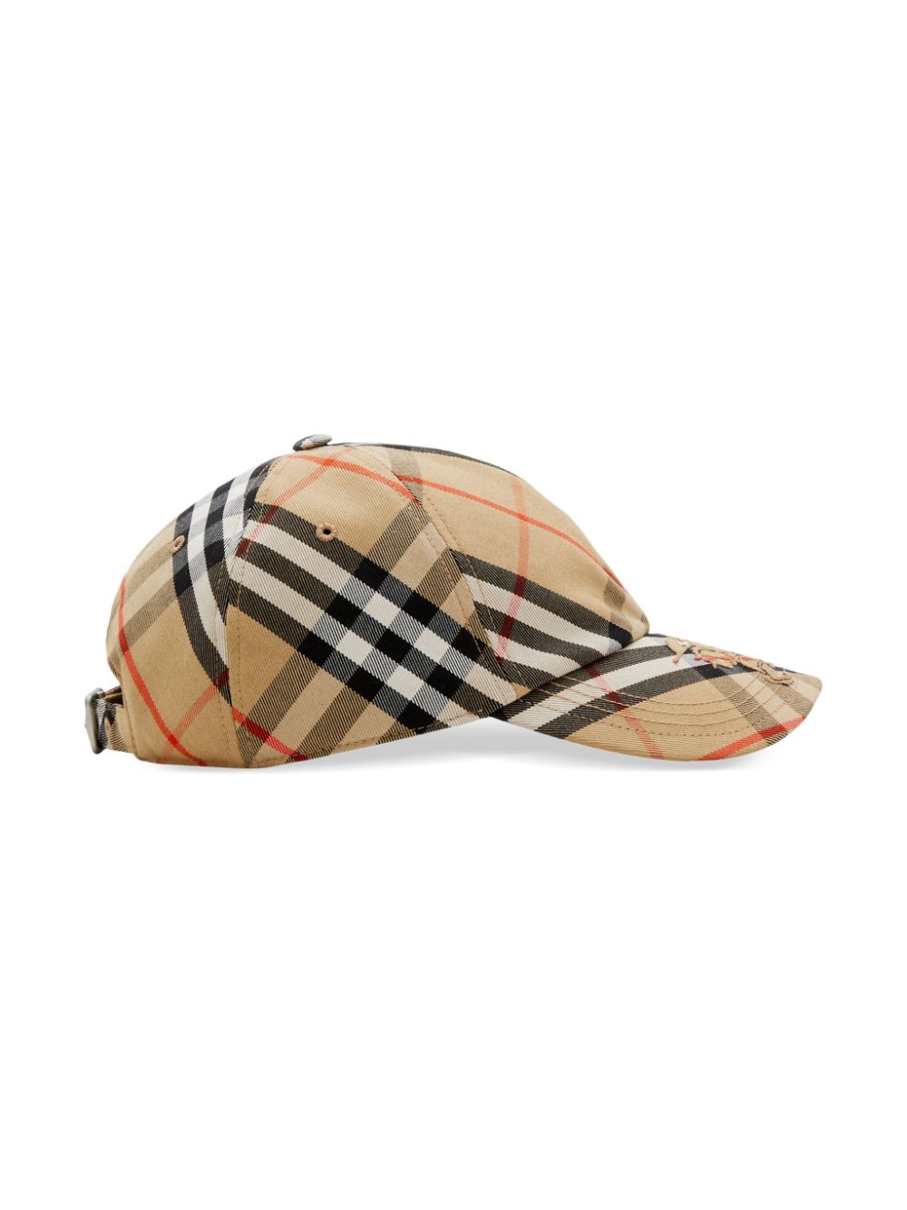 Burberry Check Cotton Blend Baseball Cap