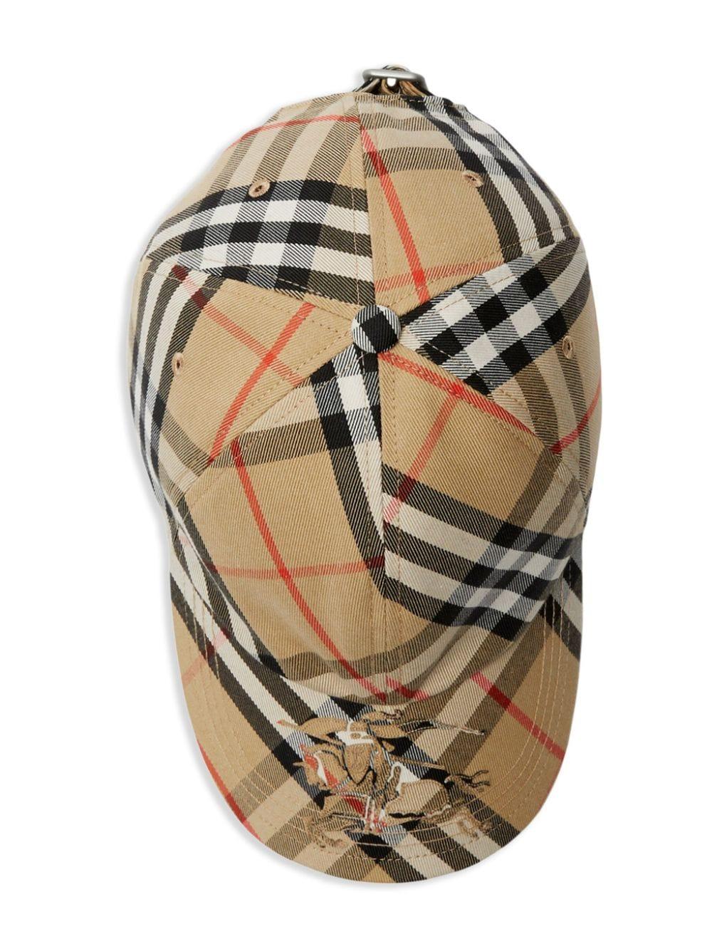 Burberry Check Cotton Blend Baseball Cap