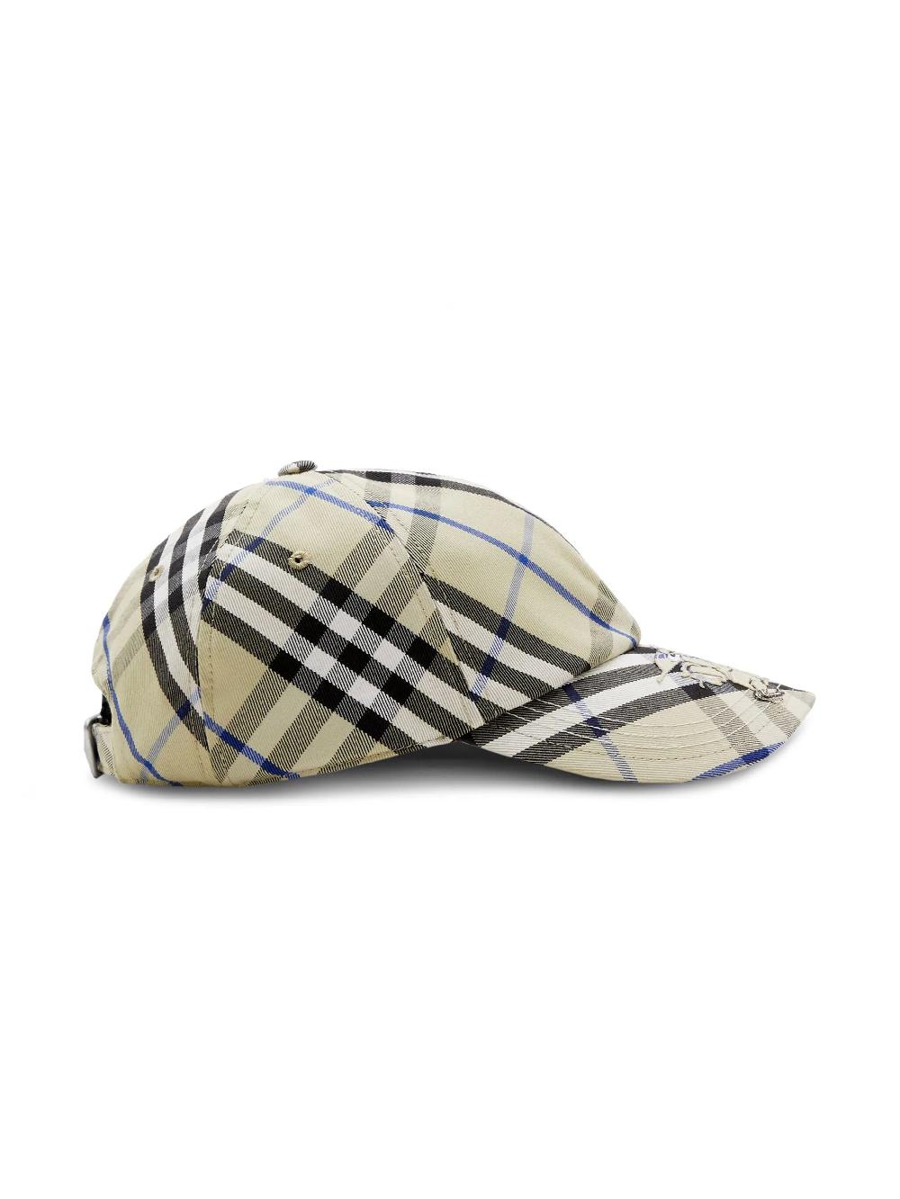 Burberry Check Cotton Blend Baseball Cap