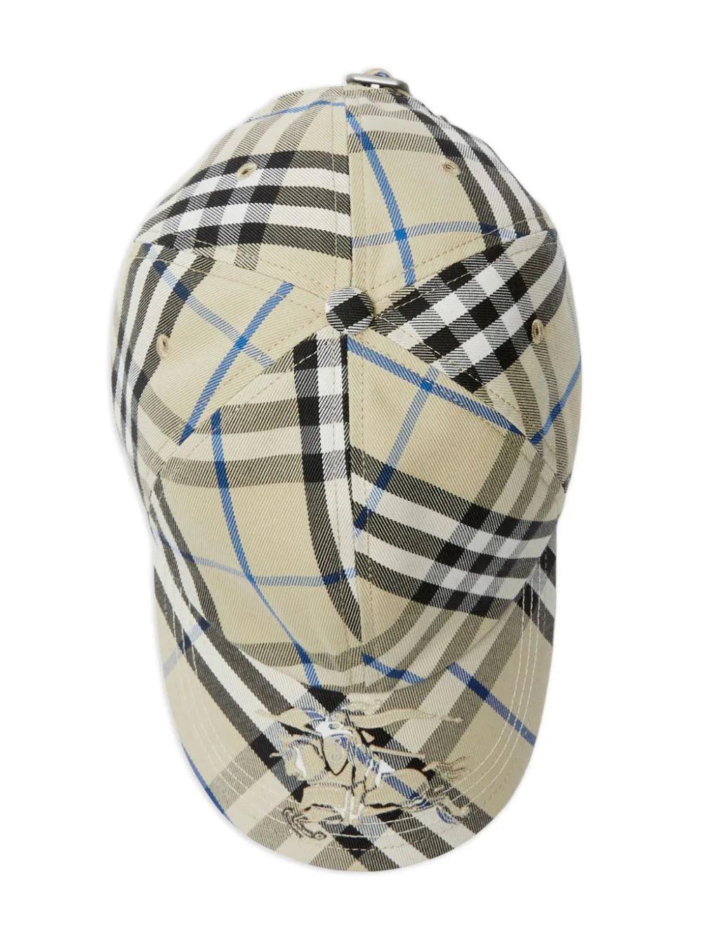 Burberry Check Cotton Blend Baseball Cap