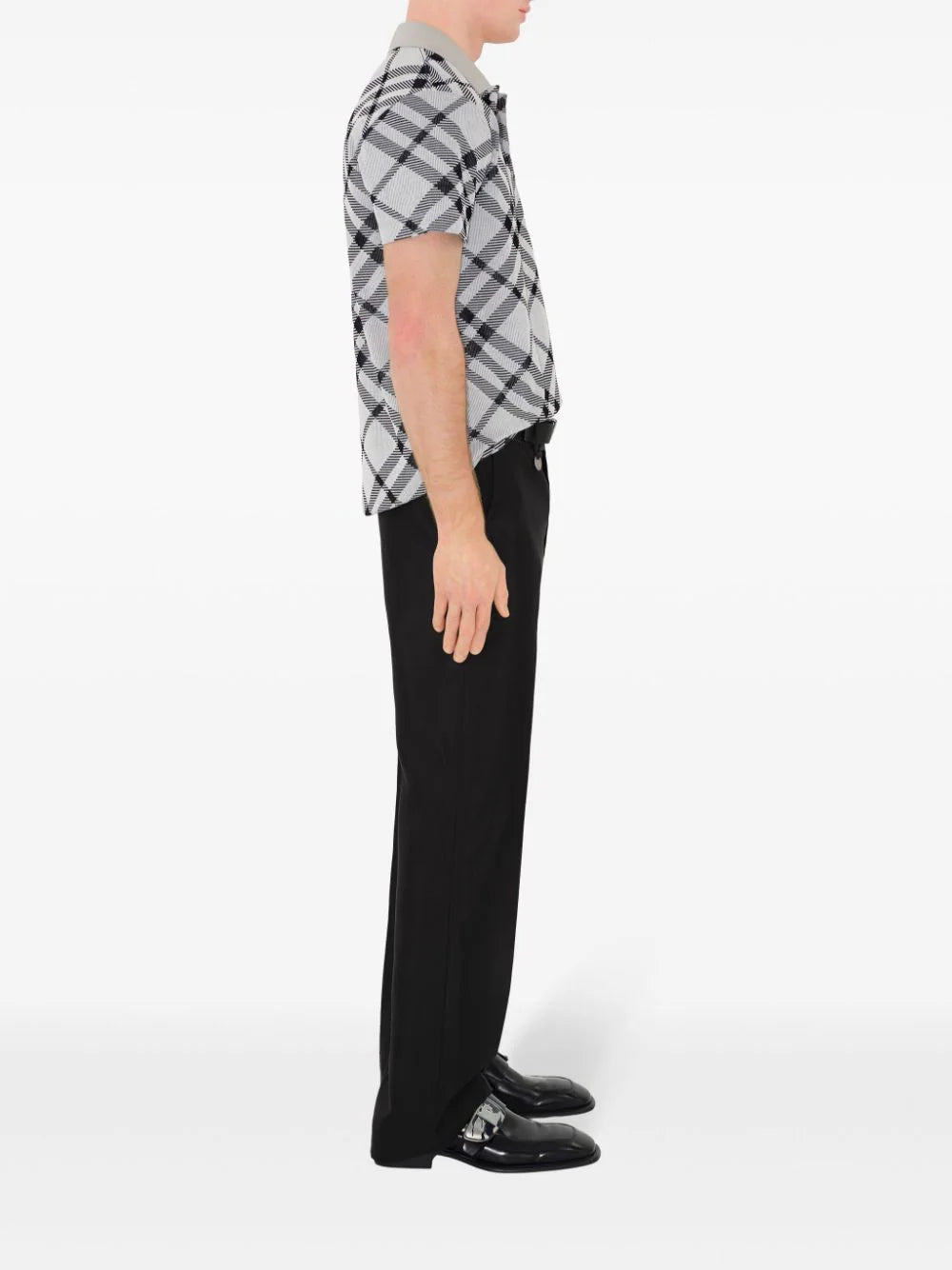 Burberry Check Cotton Blend Polo Shirt