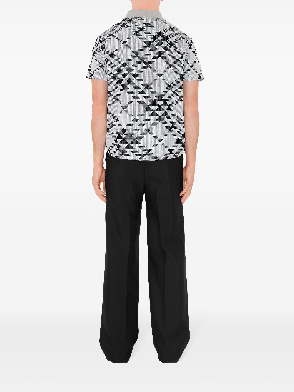 Burberry Check Cotton Blend Polo Shirt