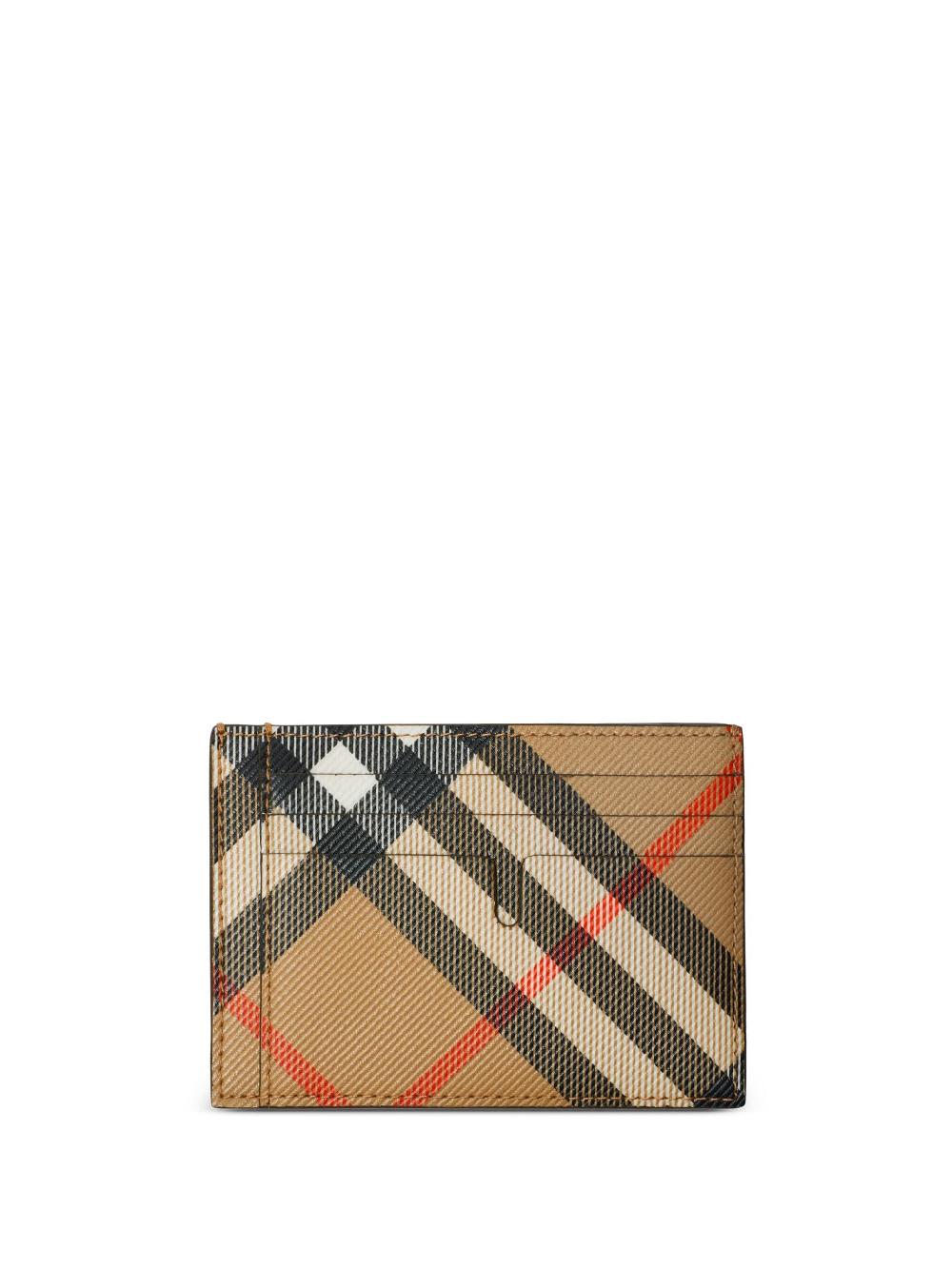 Burberry Check Credit Card Holder With Money Clip