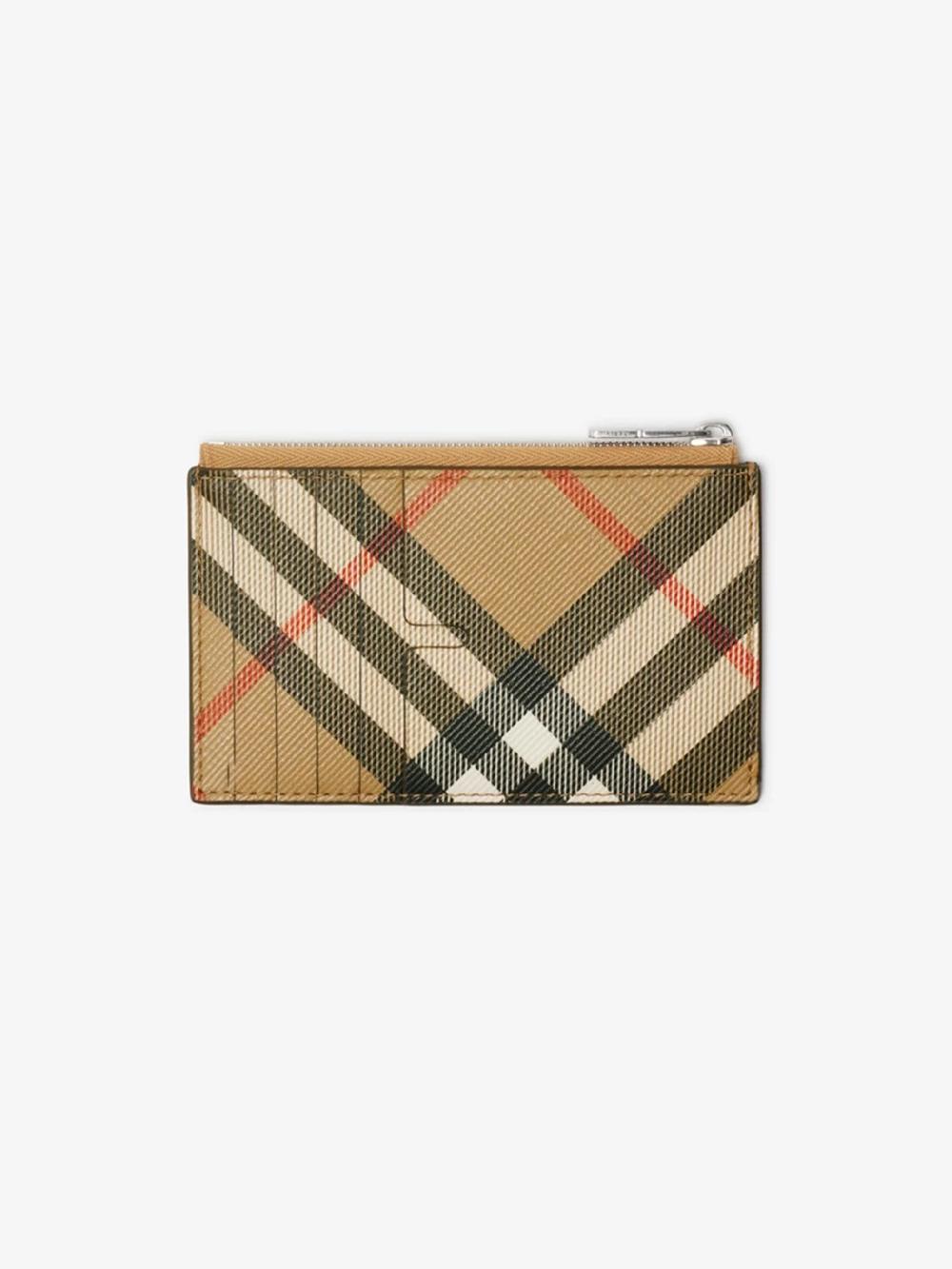 Burberry Check Credit Card Holder With Zip
