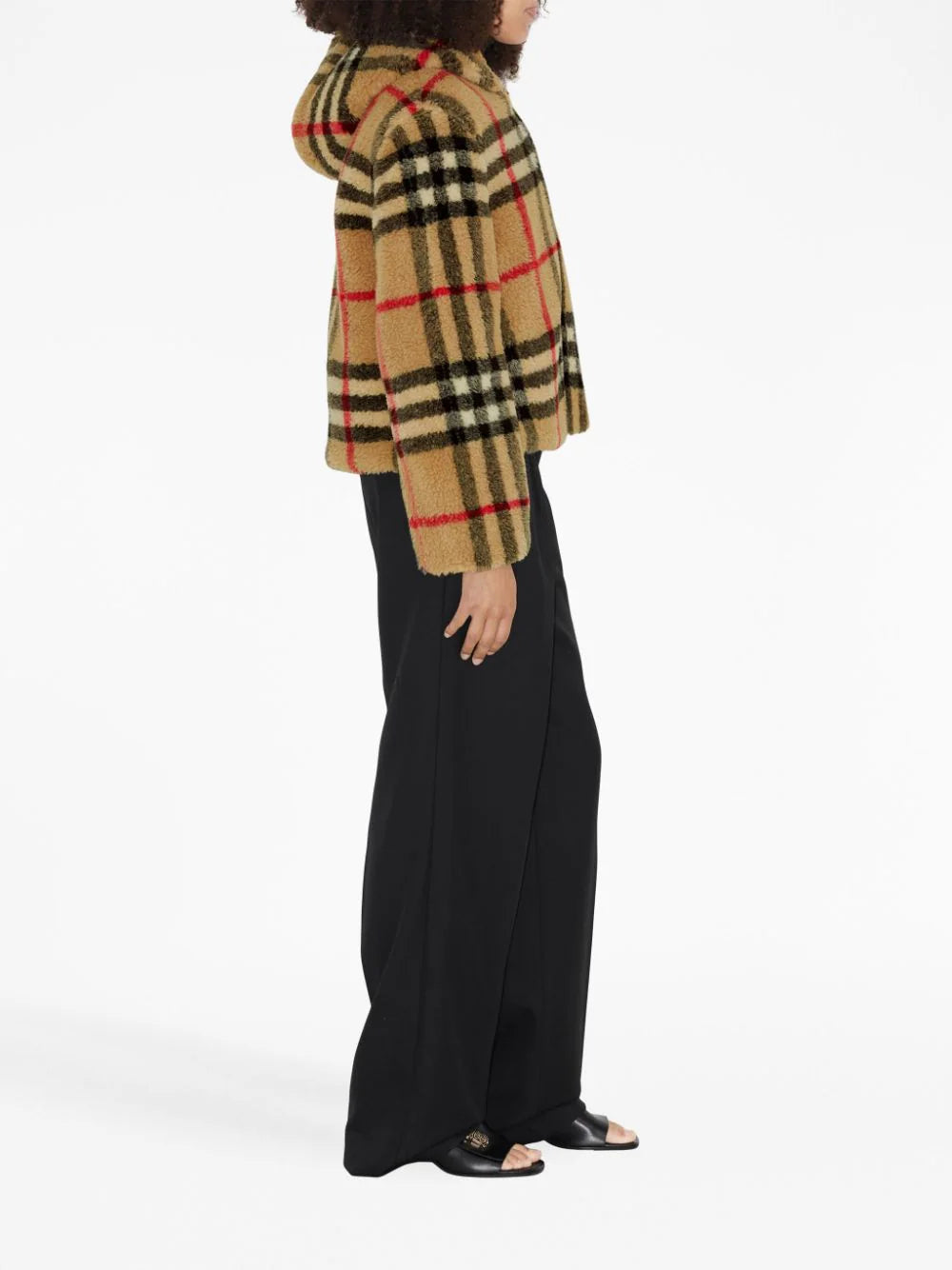 Burberry Check Fleece Hooded Jacket