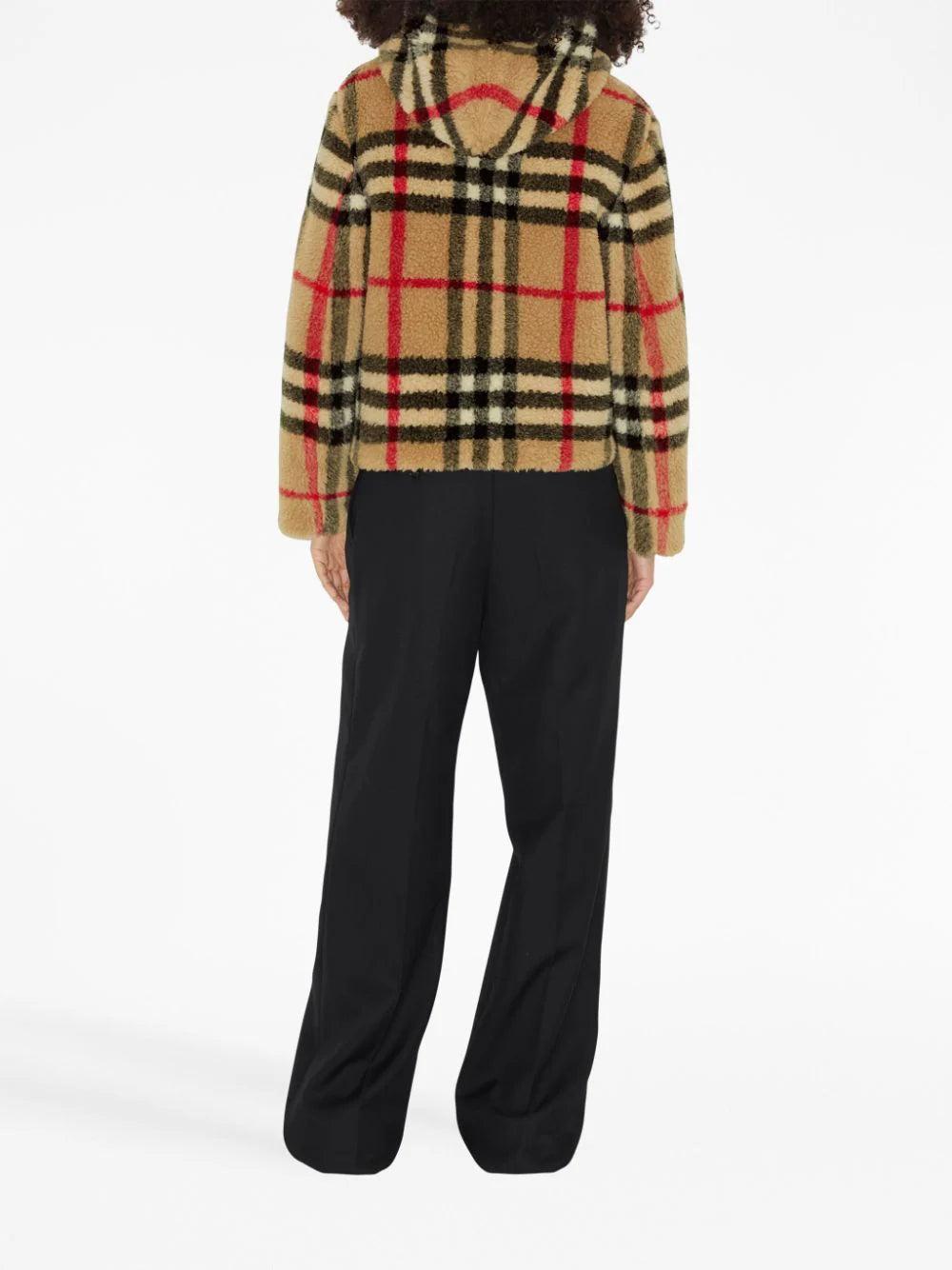 Burberry Check Fleece Hooded Jacket
