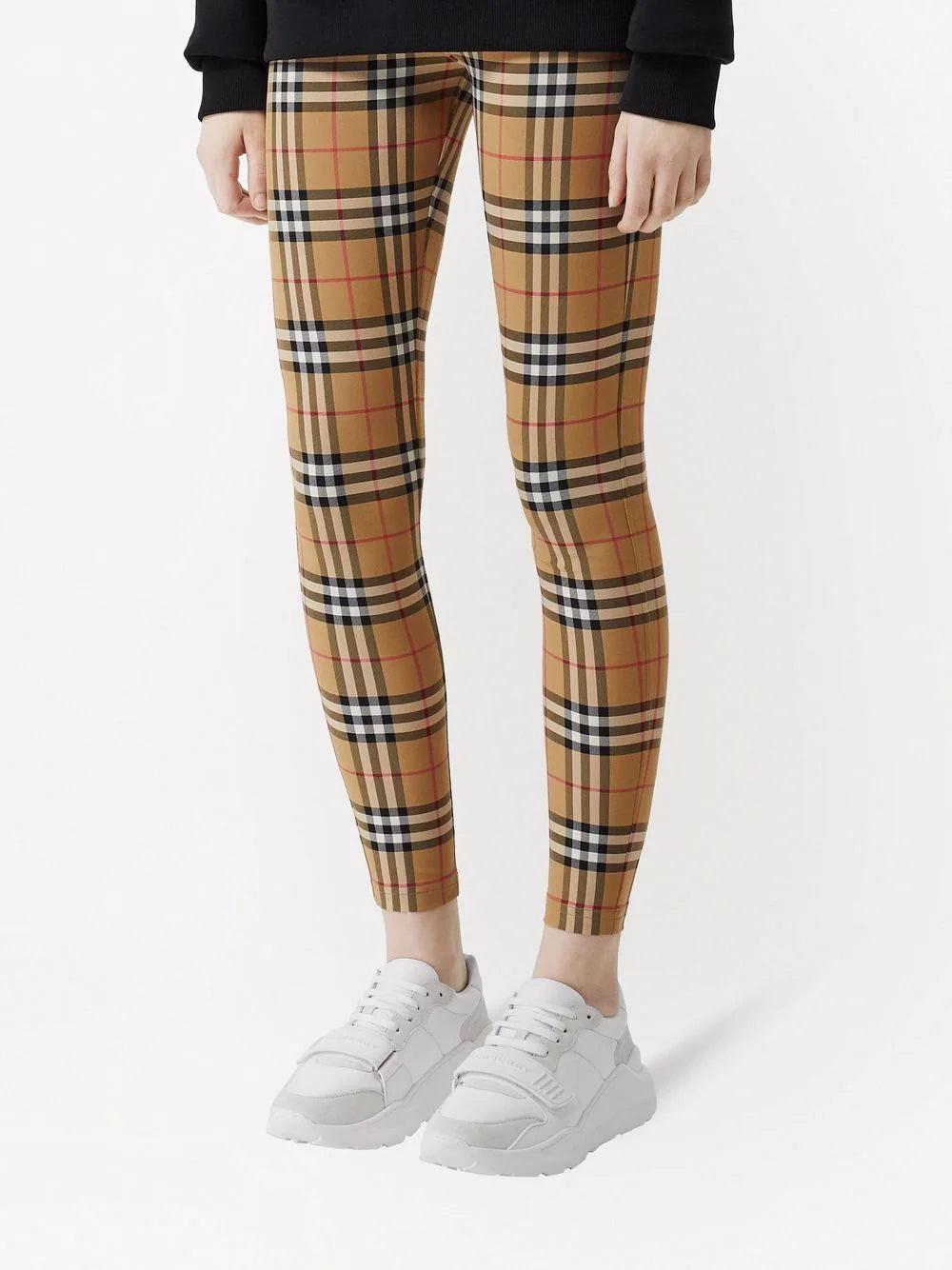 Burberry Check Leggings In Stretch Jersey