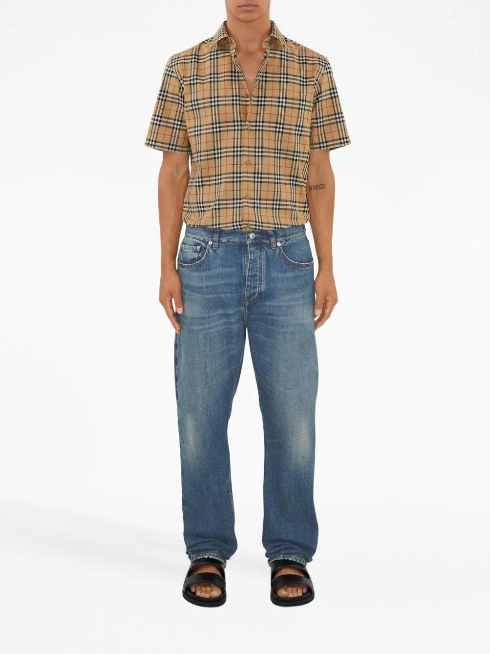 Burberry Check Shirt In Cotton