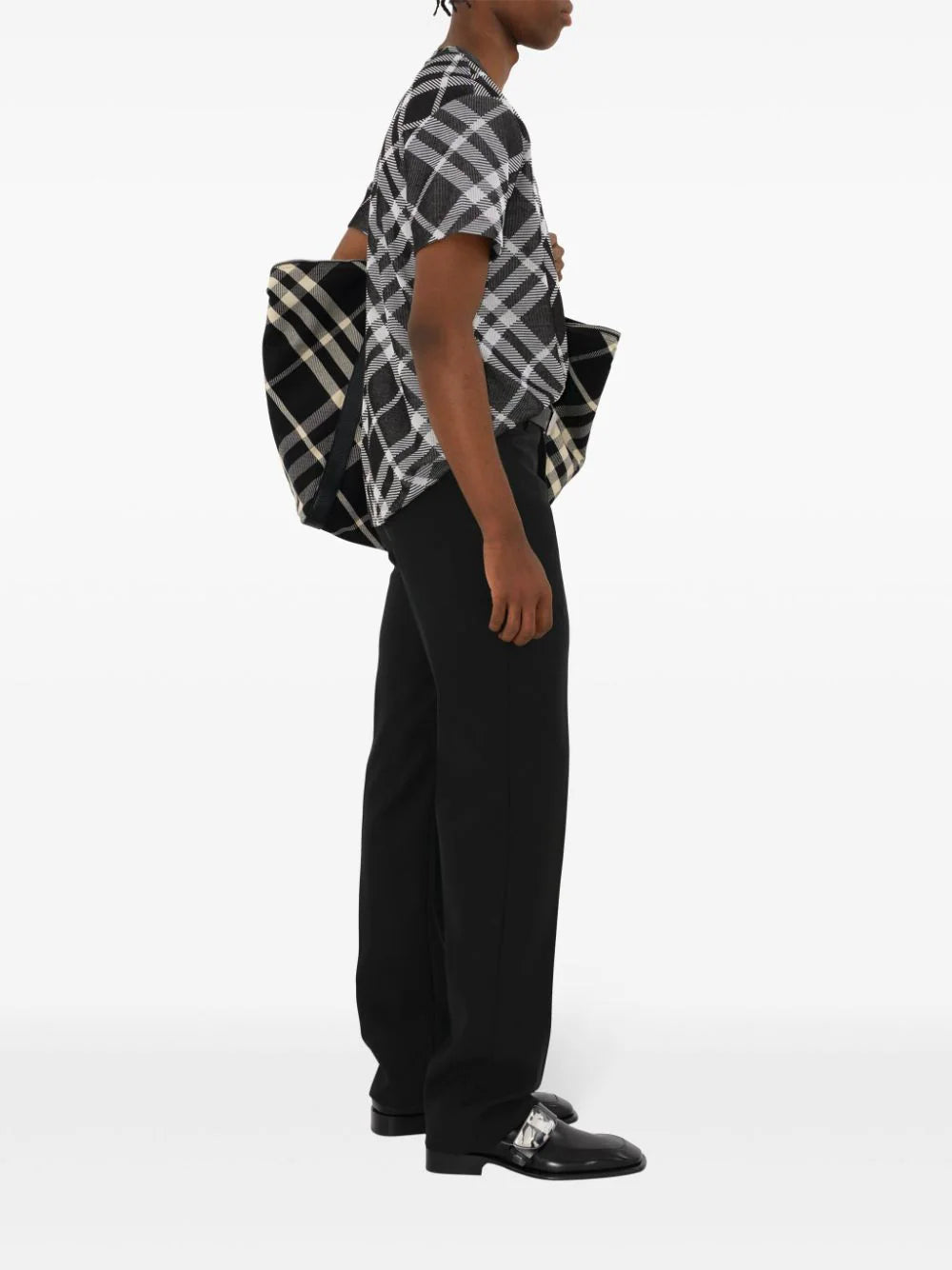 Burberry Check Stretch Cotton Blend T-shirt