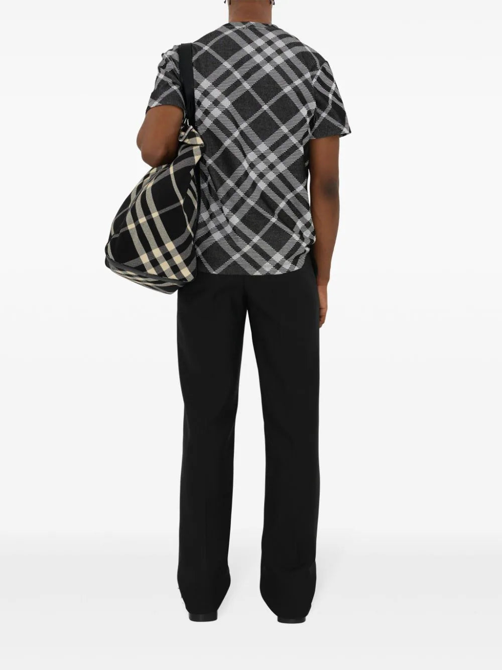 Burberry Check Stretch Cotton Blend T-shirt