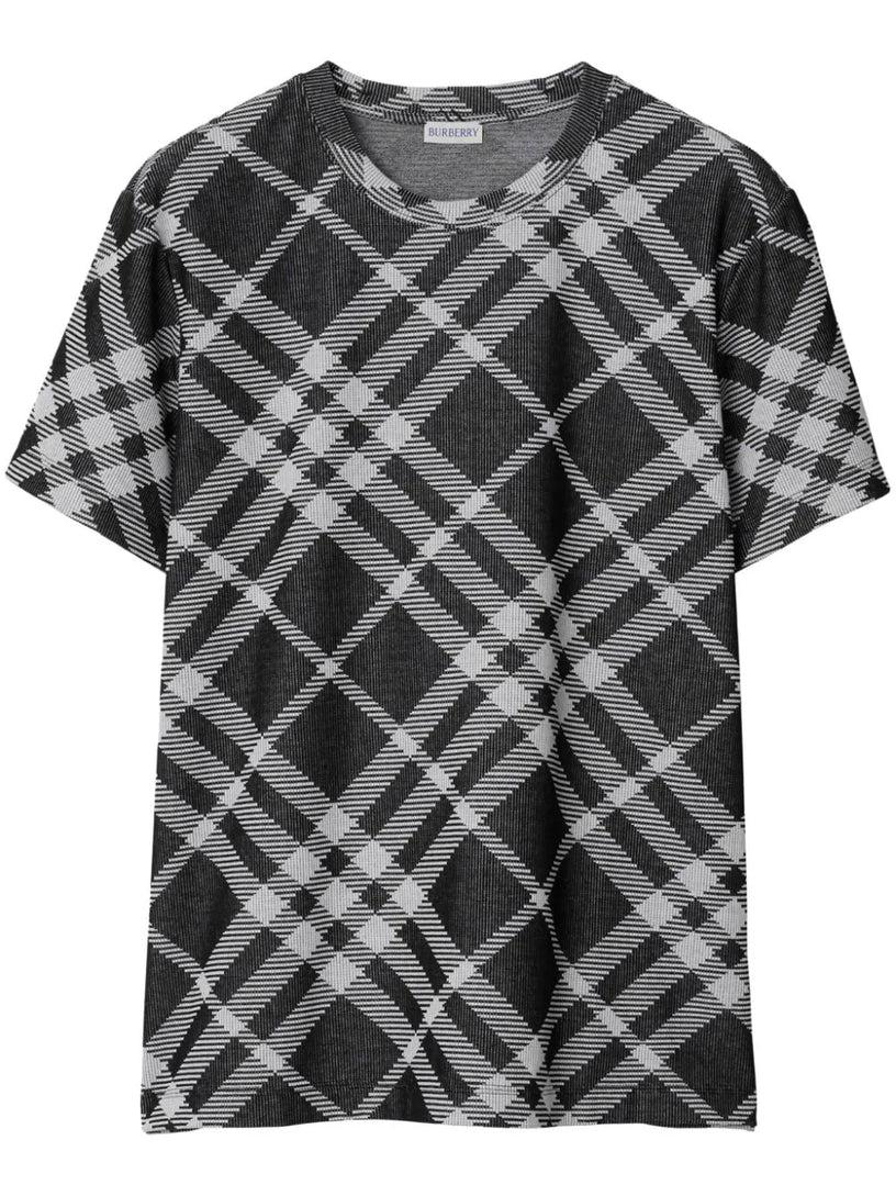 Burberry Check stretch cotton blend t-shirt