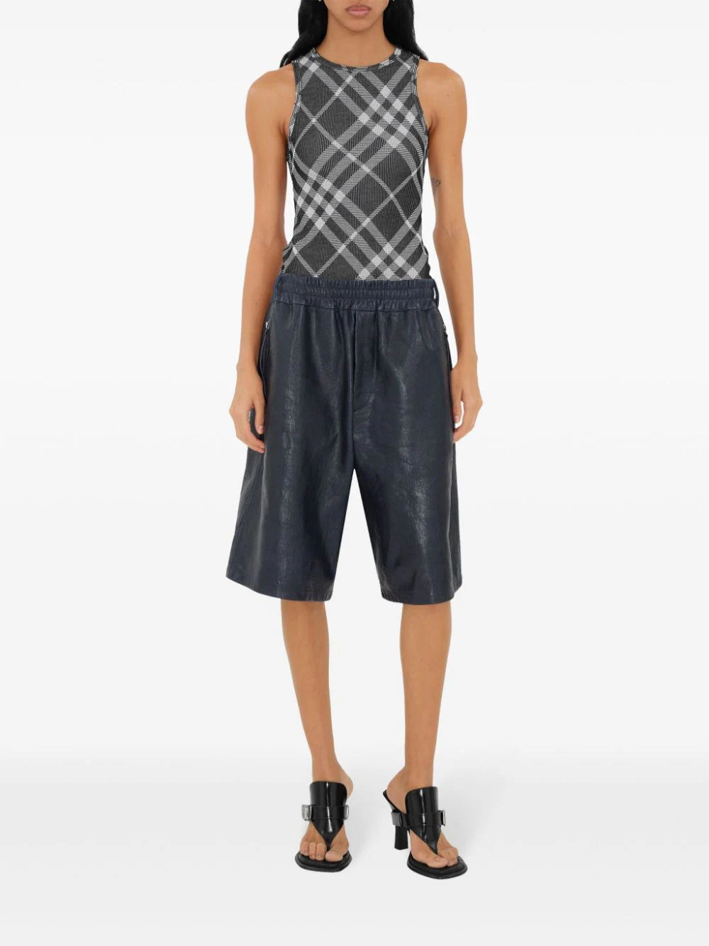 Burberry Check Stretch Cotton Tank Top