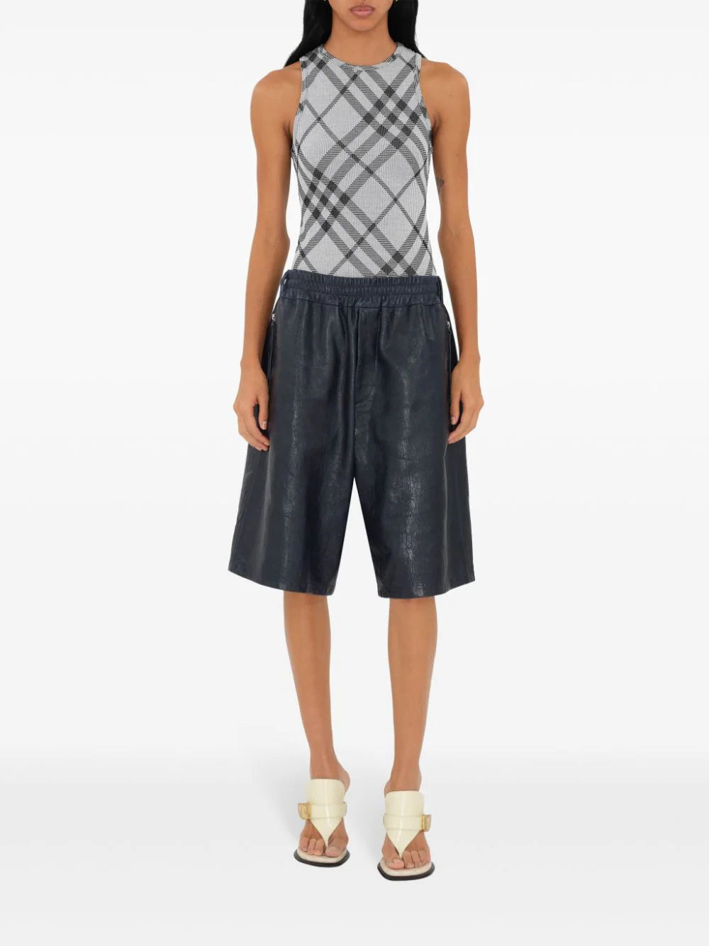 Burberry Check Stretch Cotton Tank Top