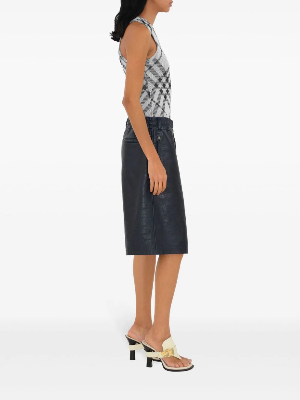 Burberry Check Stretch Cotton Tank Top