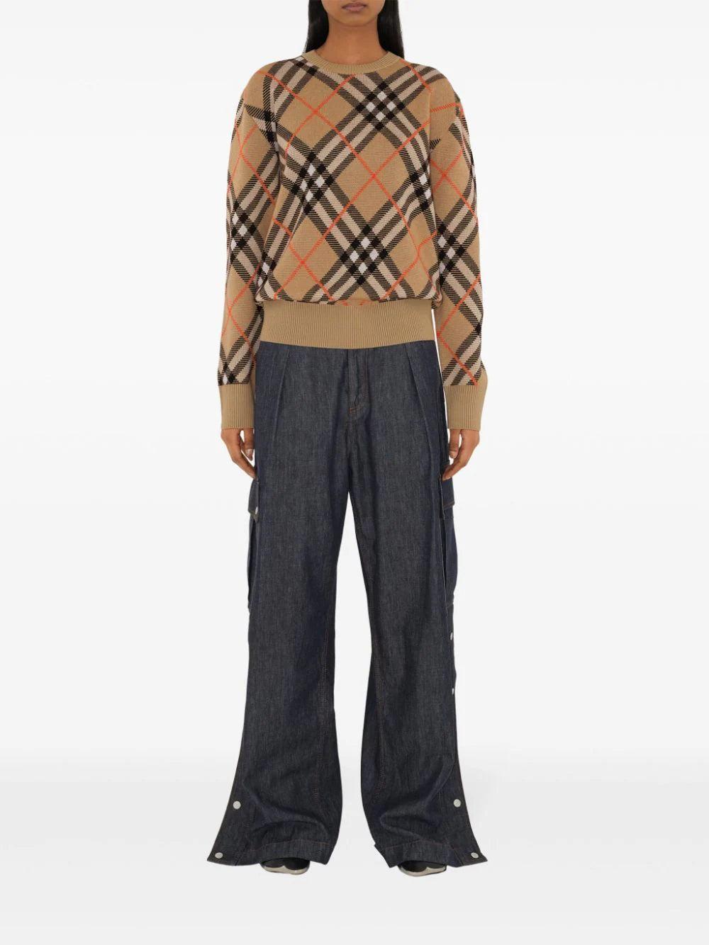 Burberry Check Wool Blend Sweater