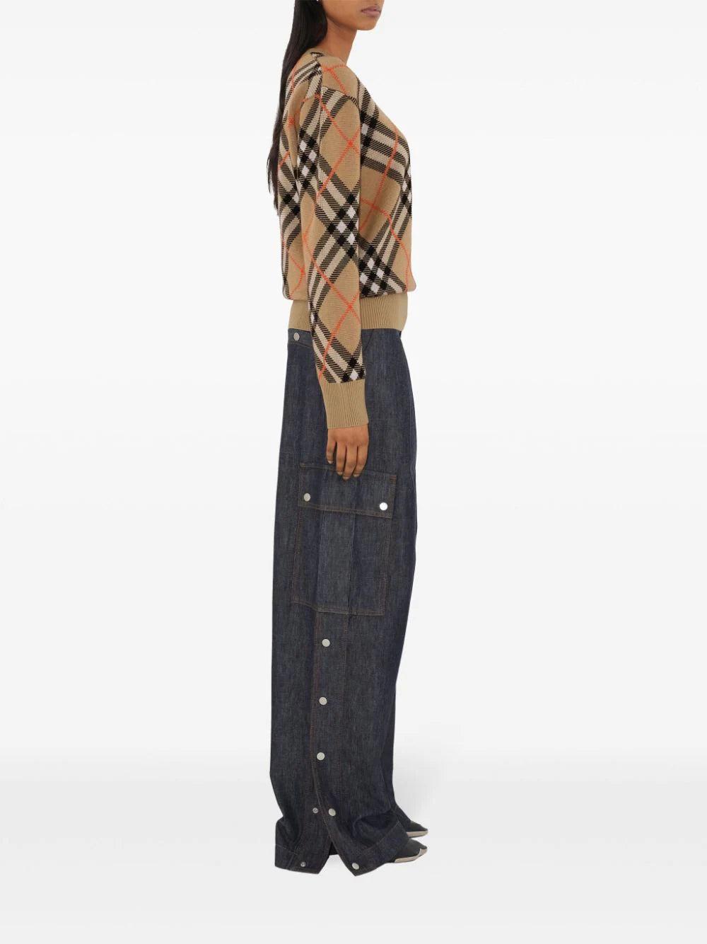 Burberry Check Wool Blend Sweater