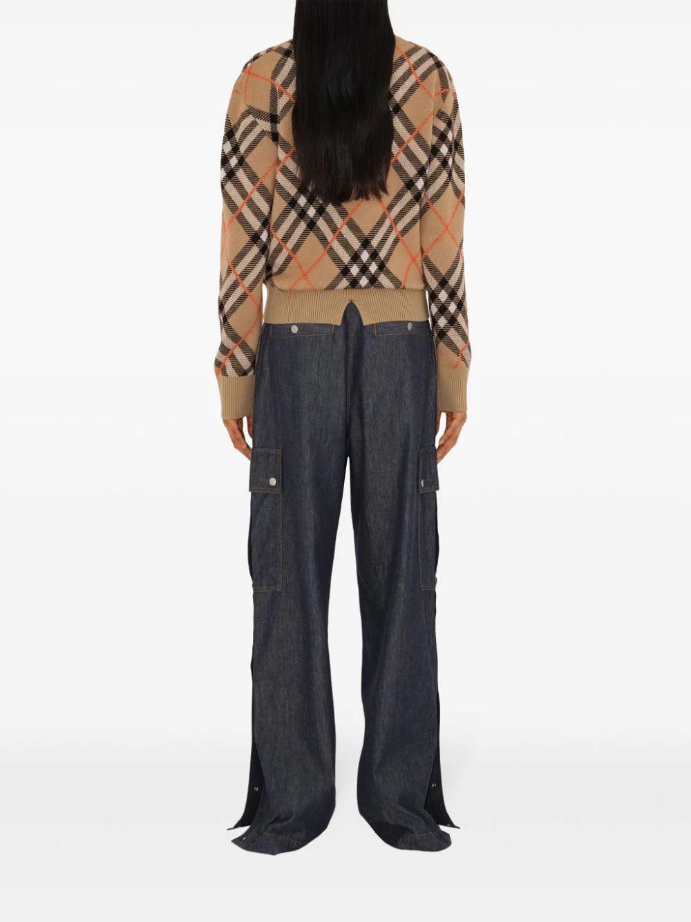 Burberry Check Wool Blend Sweater