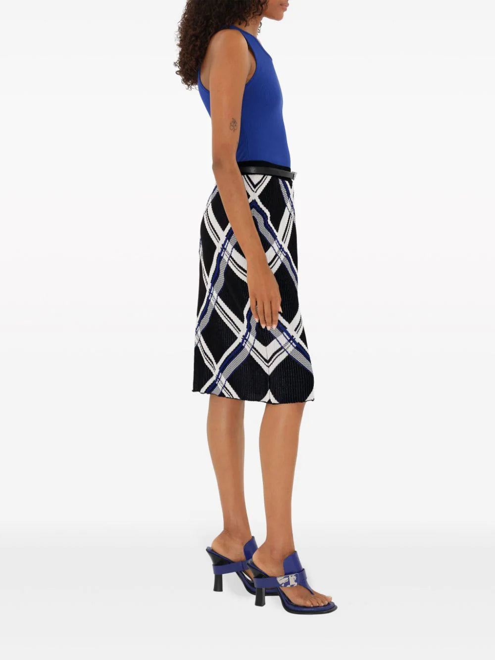 Burberry Checked Silk Skirt
