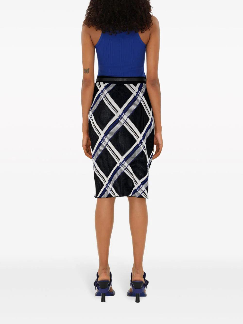 Burberry Checked Silk Skirt