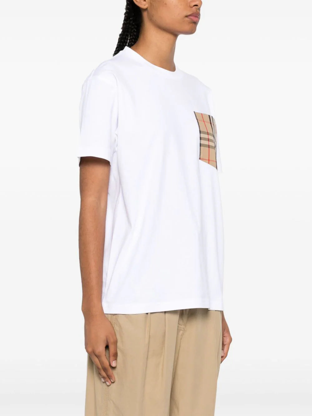 Burberry Cotton T-shirt With Check Pocket