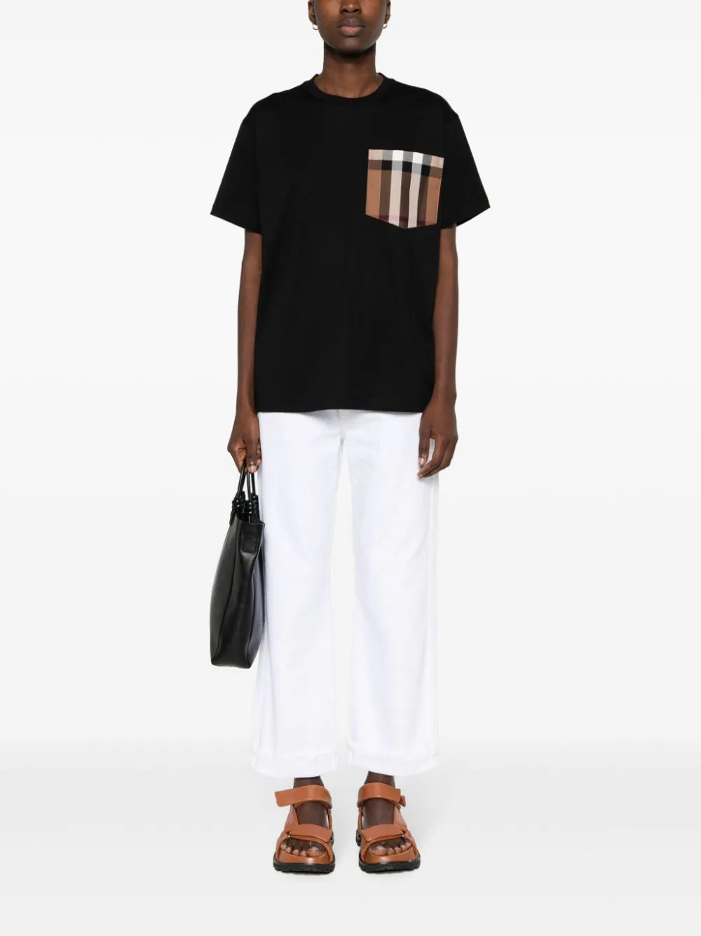 Burberry Cotton T-shirt With Check Pocket