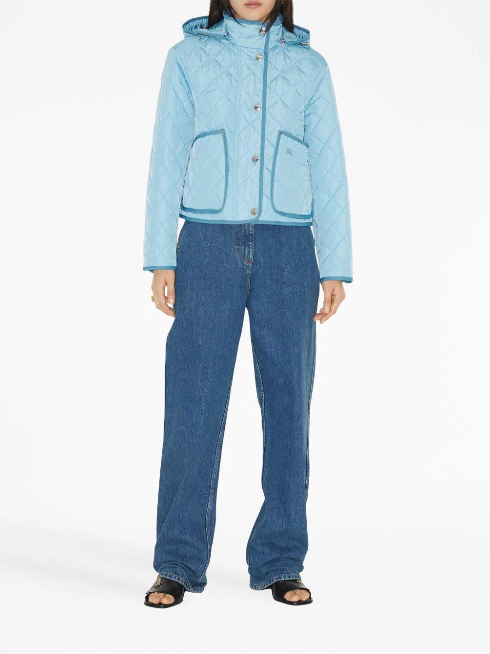 Burberry Diamond Quilted Nylon Cropped Jacket