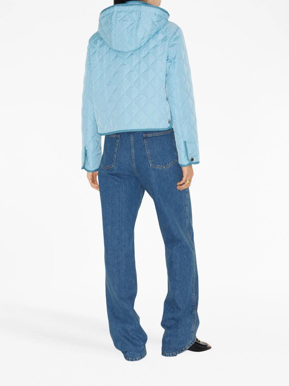 Burberry Diamond Quilted Nylon Cropped Jacket