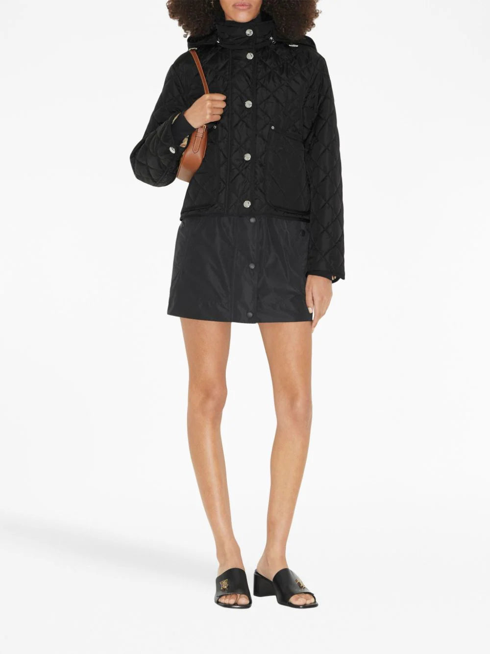 Burberry Diamond Quilted Nylon Cropped Jacket