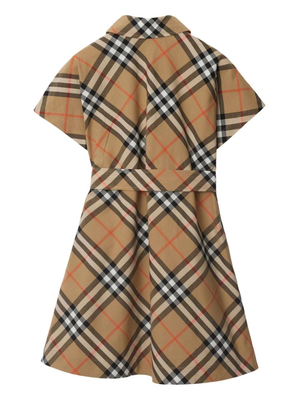 Burberry Kids Check Cotton Shirt Dress