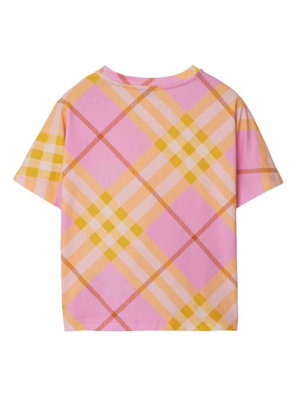 Burberry Kids Check Cotton T-shirt