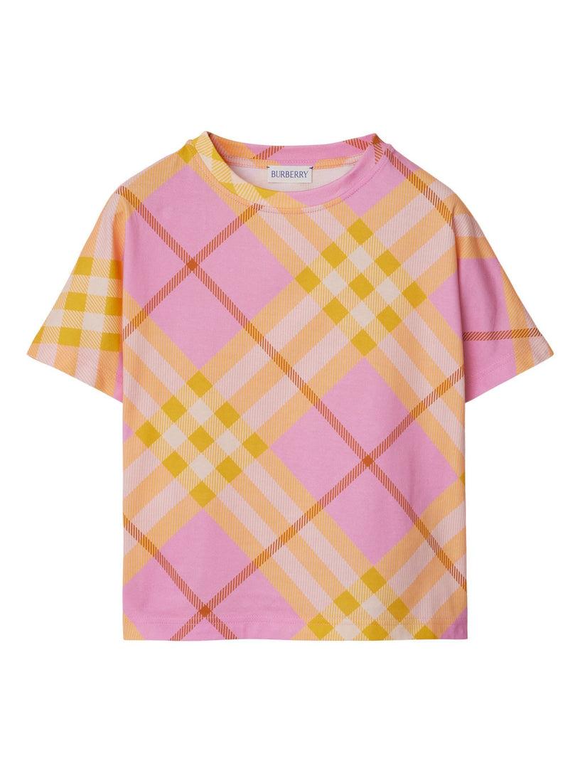 Burberry Kids Check cotton t-shirt