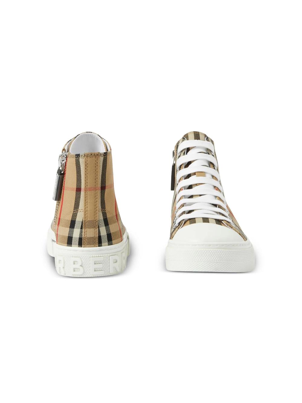 Burberry Kids Check High-top Sneakers