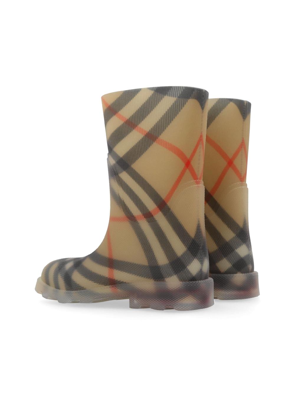 Burberry Kids Check Rubber Marsh High Boots