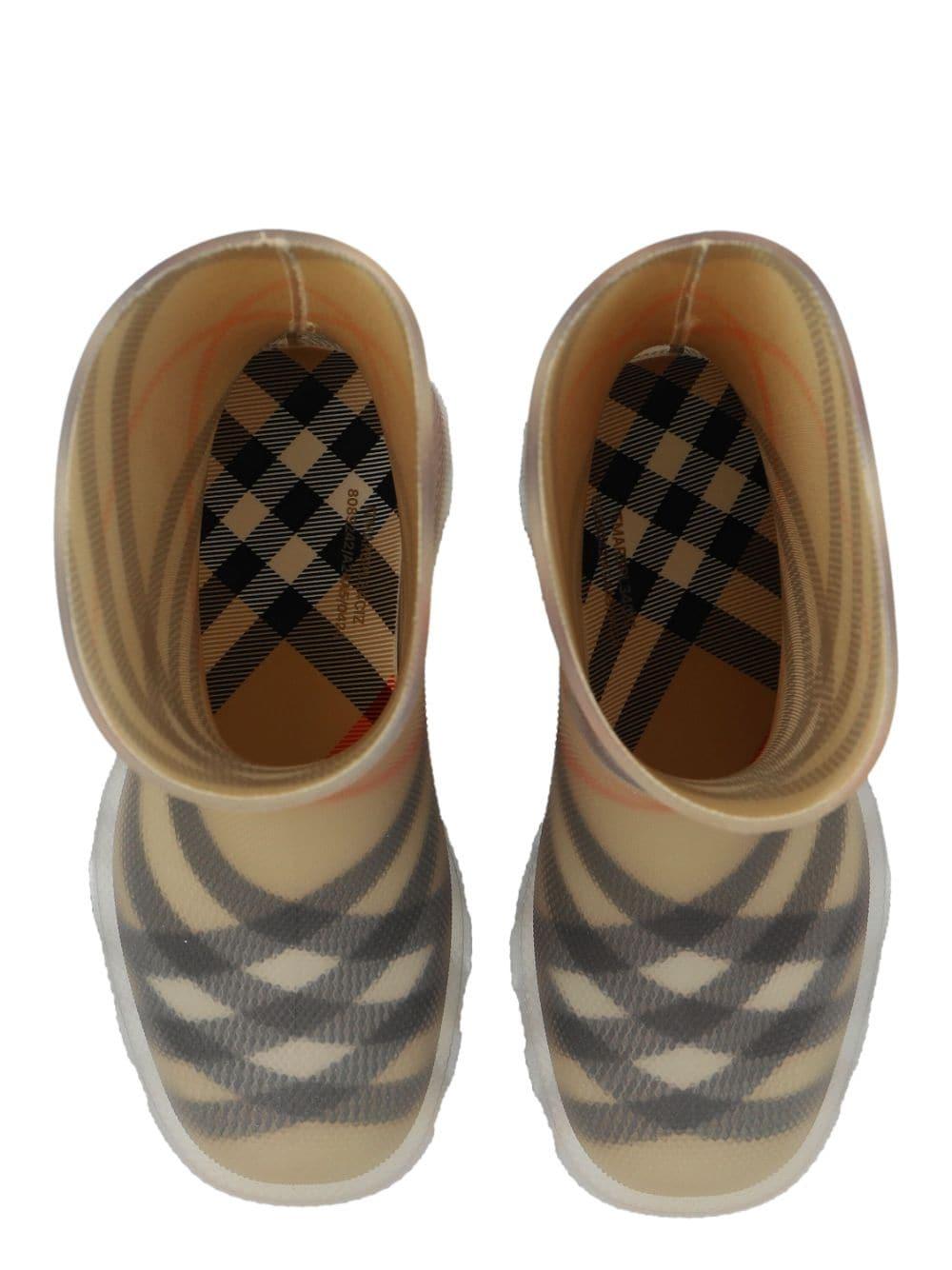Burberry Kids Check Rubber Marsh High Boots