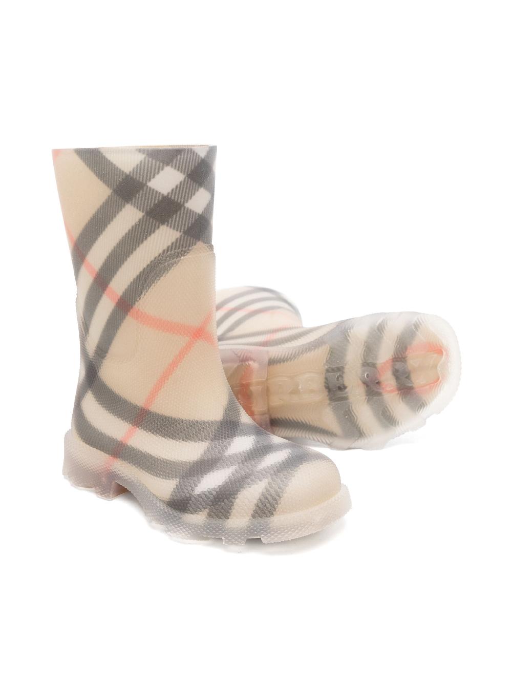 Burberry Kids Check Rubber Marsh High Boots