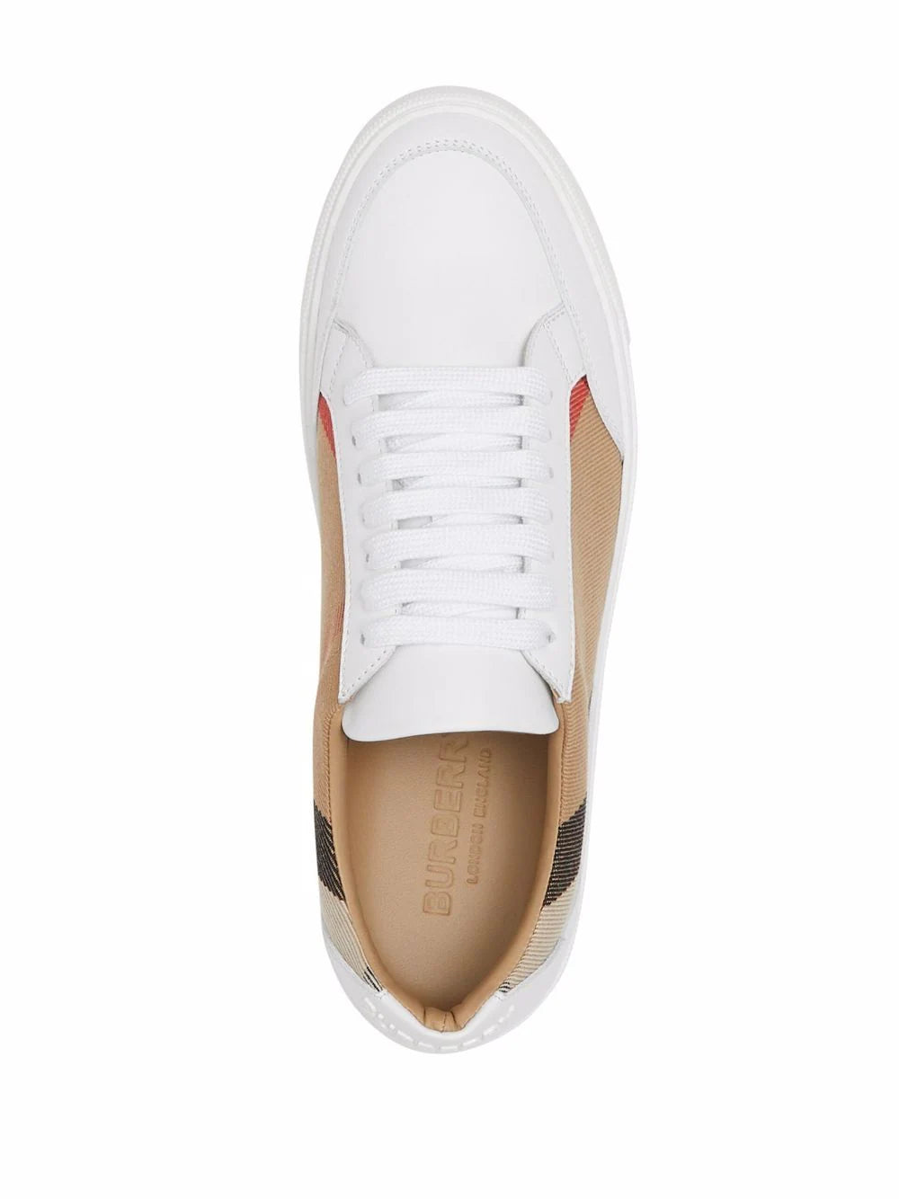Burberry Leather Sneaker With House Check Motif