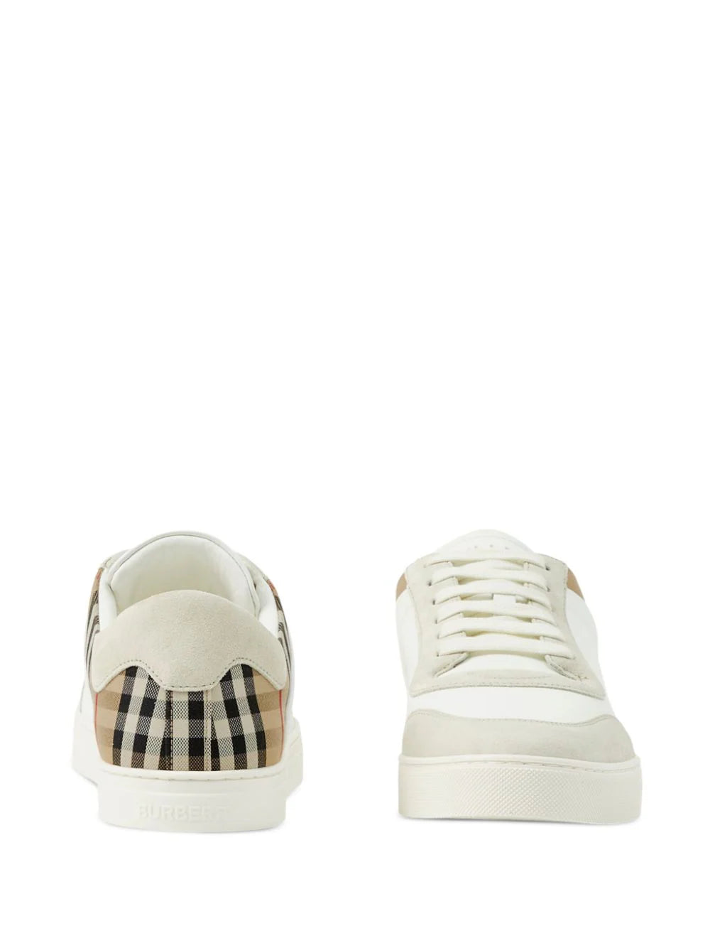 Burberry Leather Suede And Check Sneakers