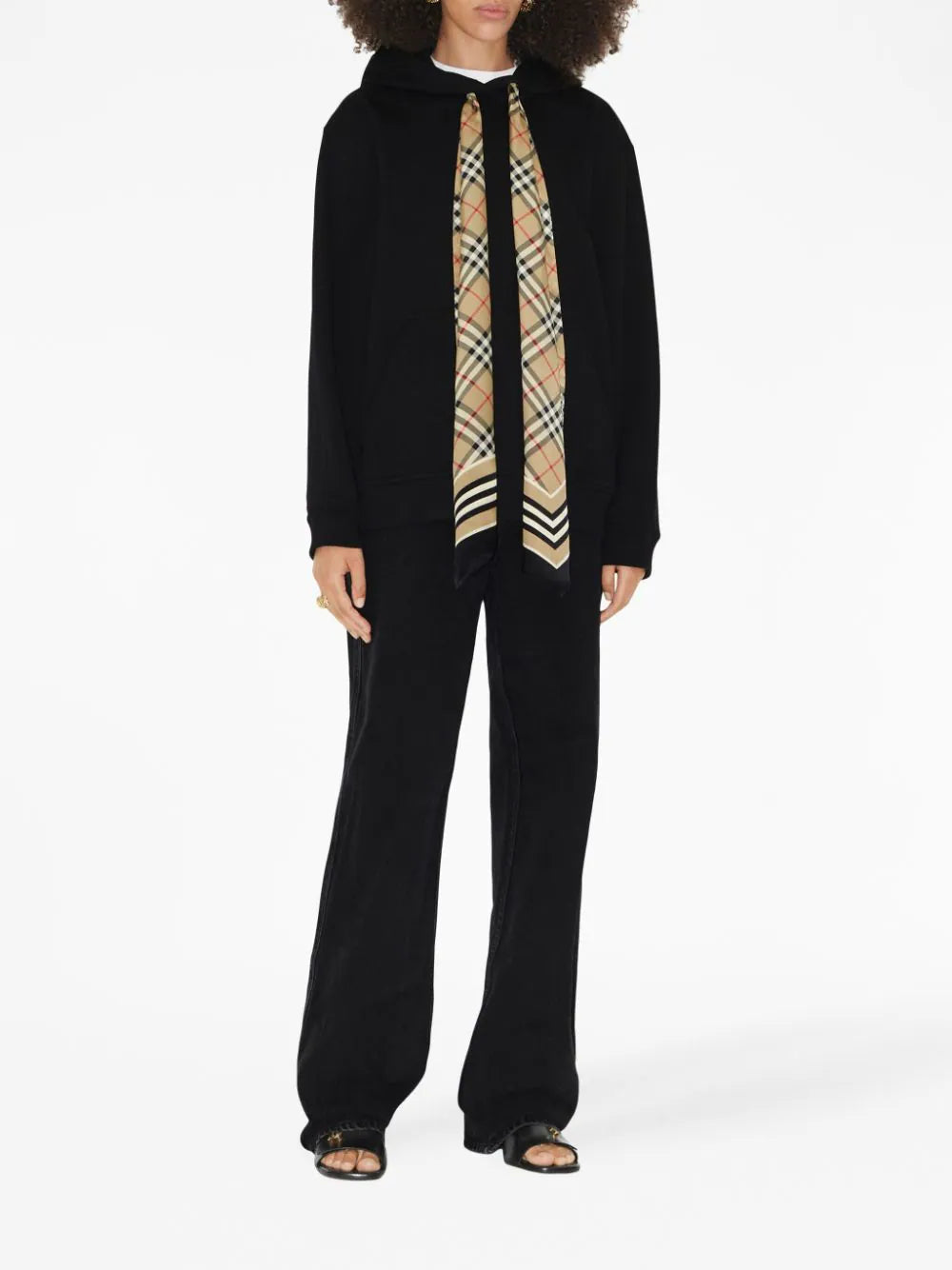 Burberry Scarf Detail Oversized Hoodie