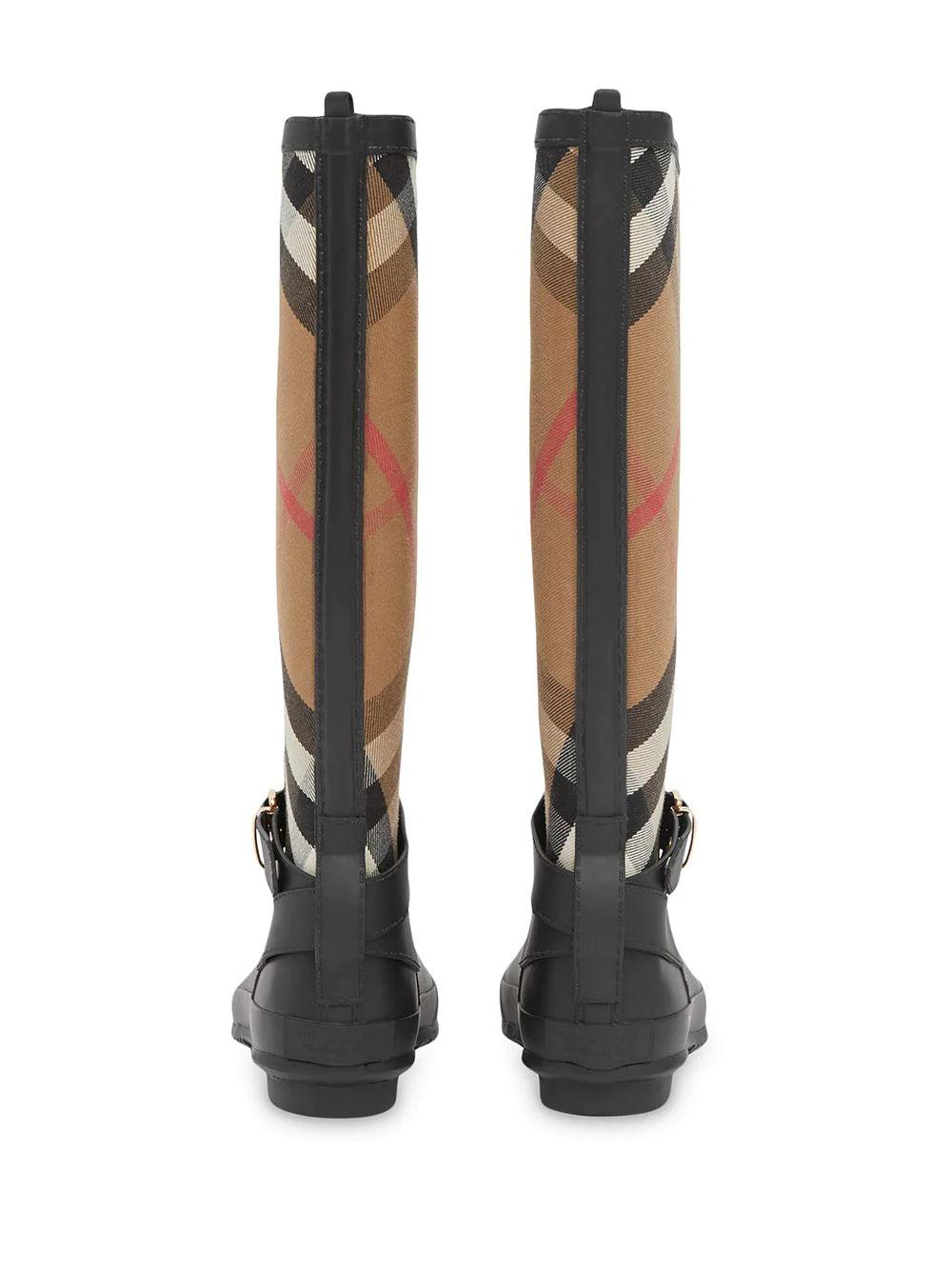 Burberry Strap Detail House Check Rain Boots