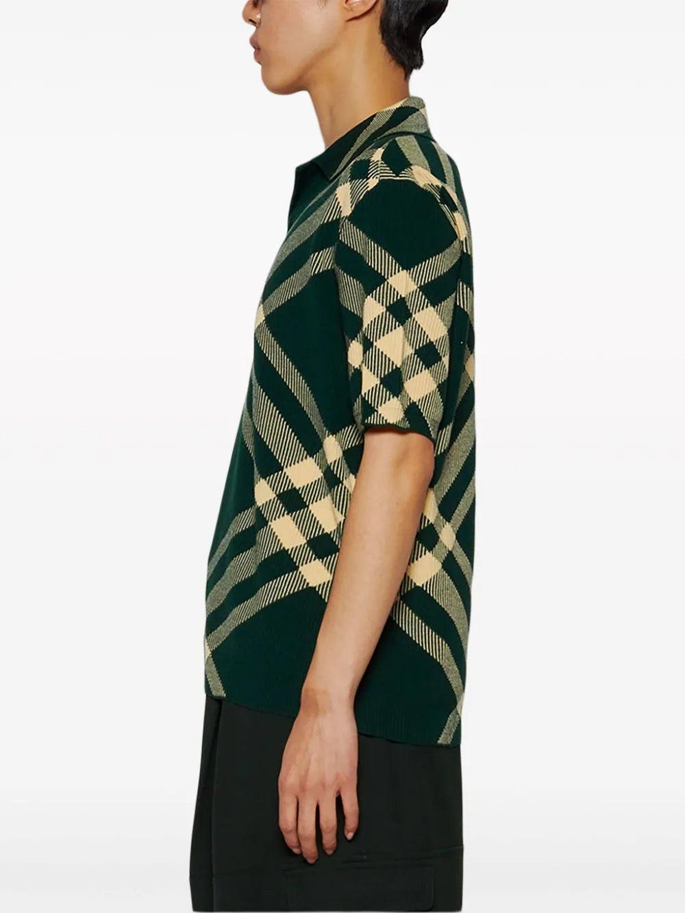 Burberry Wool Polo Shirt With Check