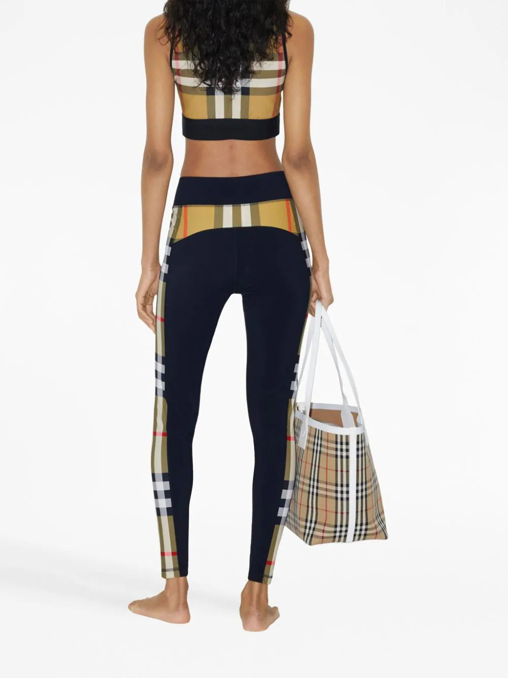 Burberry Zip Detail Check Bra Top