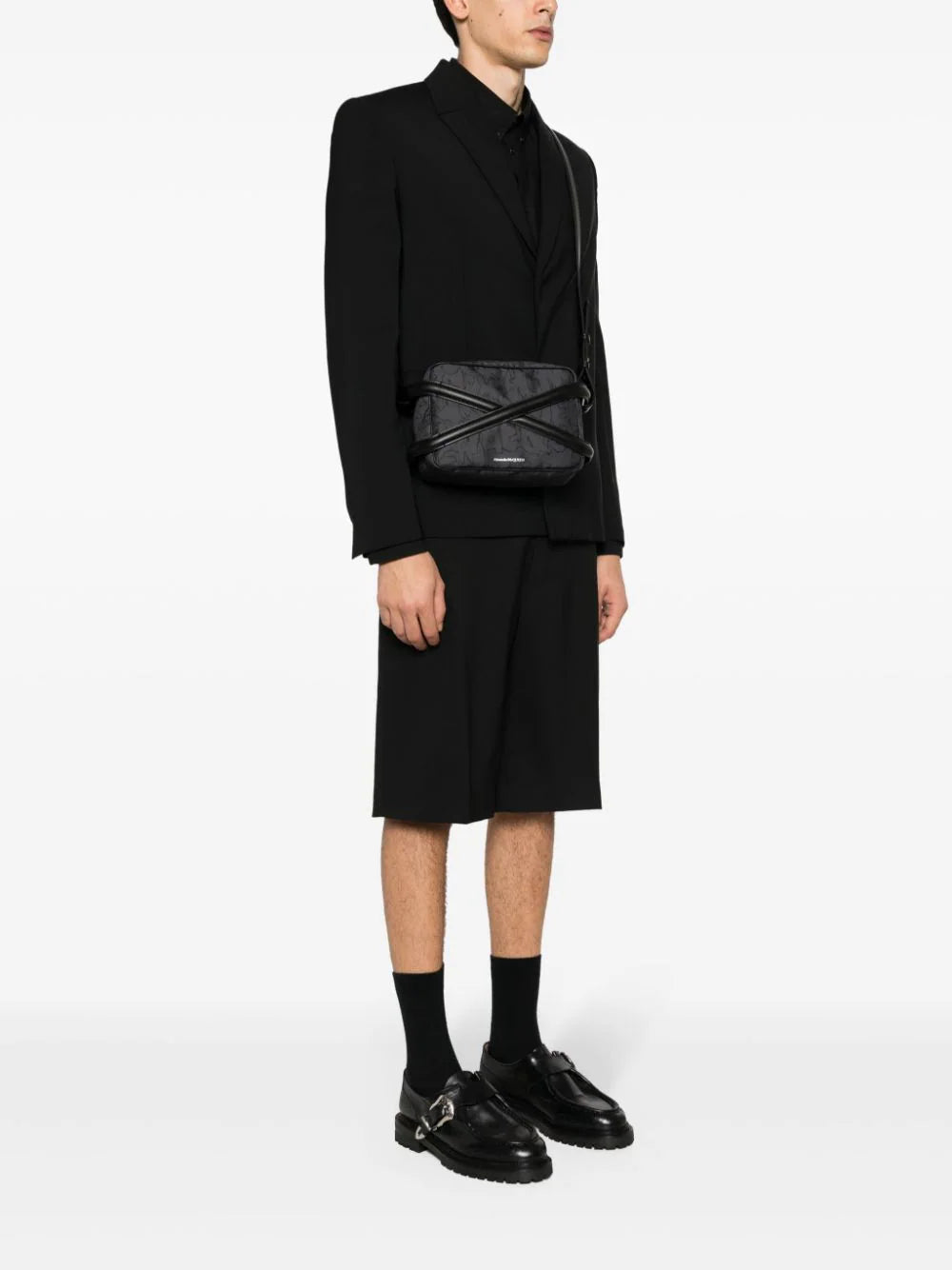 Alexander McQueen Camera Bag Graffiti Harness In Black