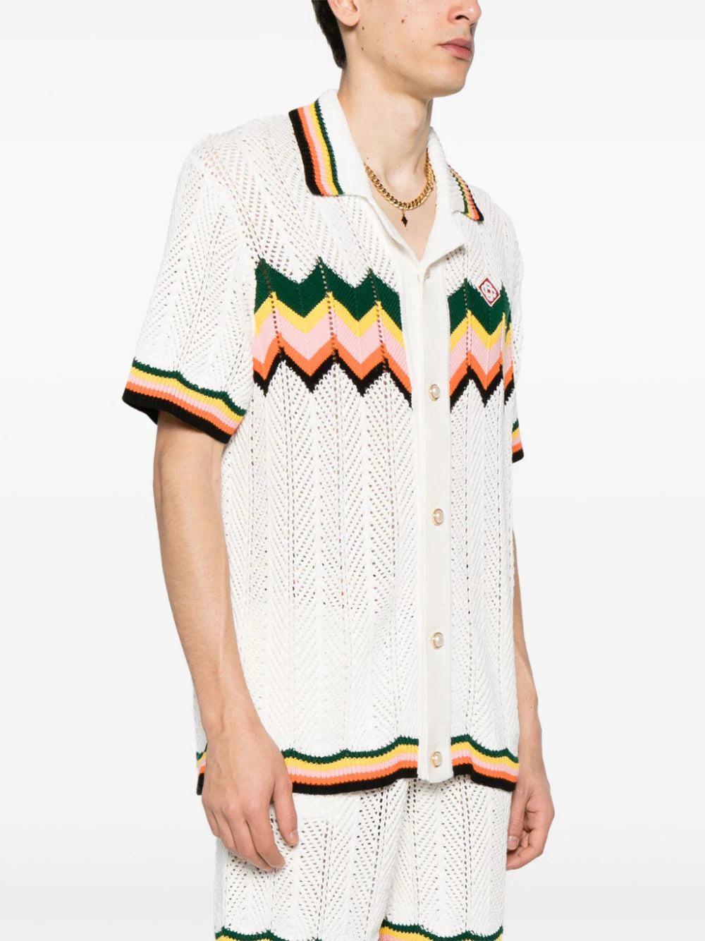 CASABLANCA Chevron Lace Shirt