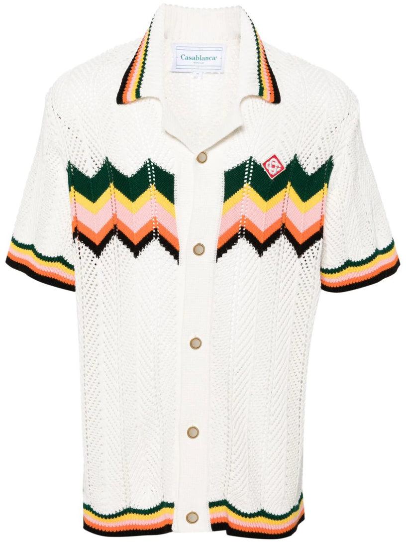 CASABLANCA Chevron lace shirt