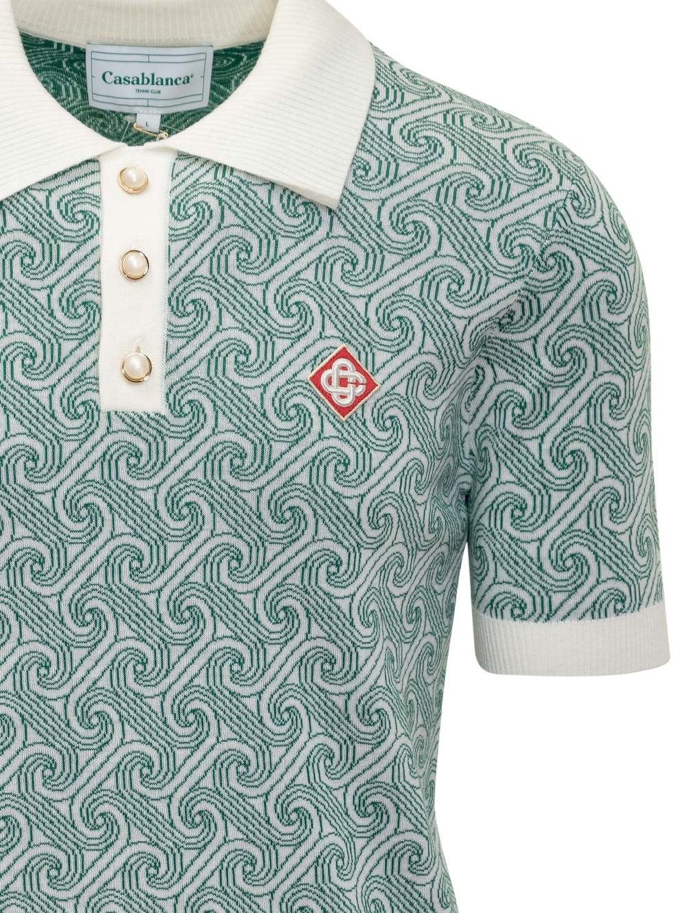 CASABLANCA Column Jacquard Monogram Polo Shirt