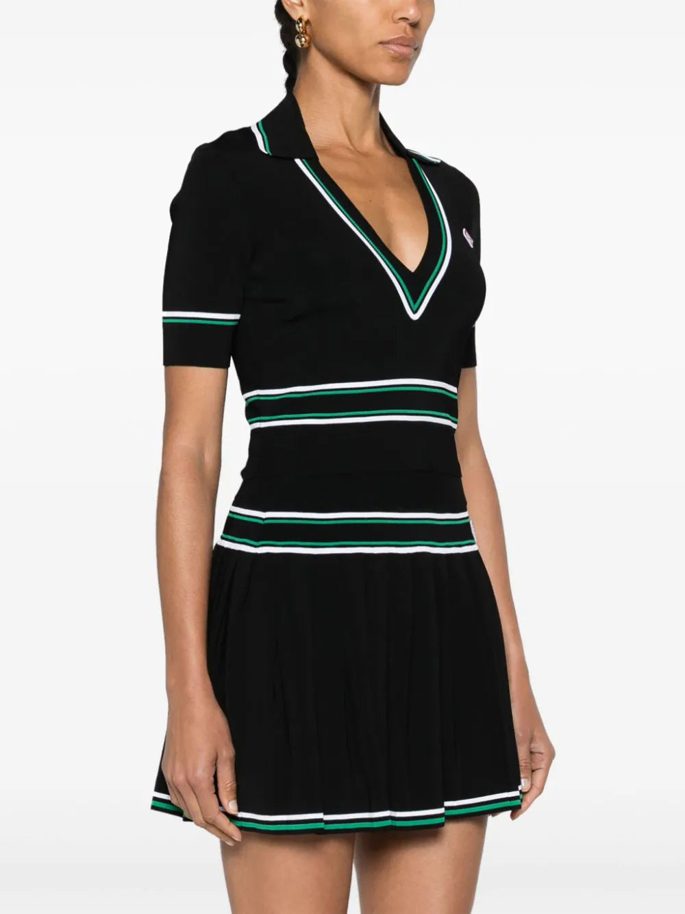 CASABLANCA Cropped Knit Polo Shirt