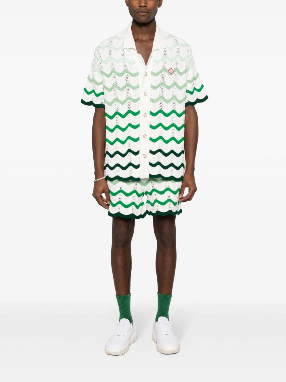 CASABLANCA Gradient Wave Crochet Shirt
