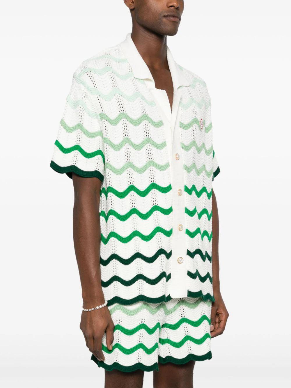 CASABLANCA Gradient Wave Crochet Shirt